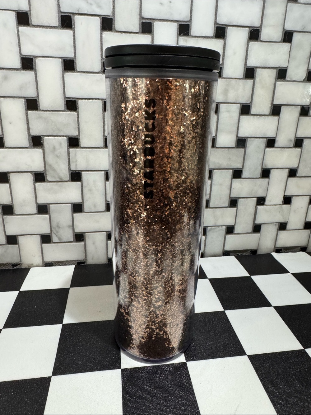 Starbucks 🍂Fall Glitter Travel Tumbler in Rose Gold and Black